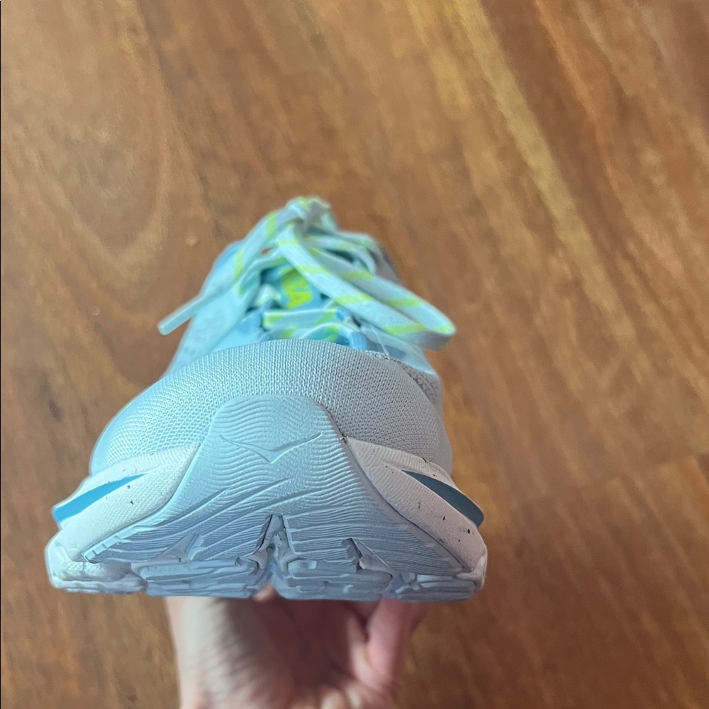 New Hoka Kawana 2 Sneakers - Soft Blue and Lime - Picture 3 of 16